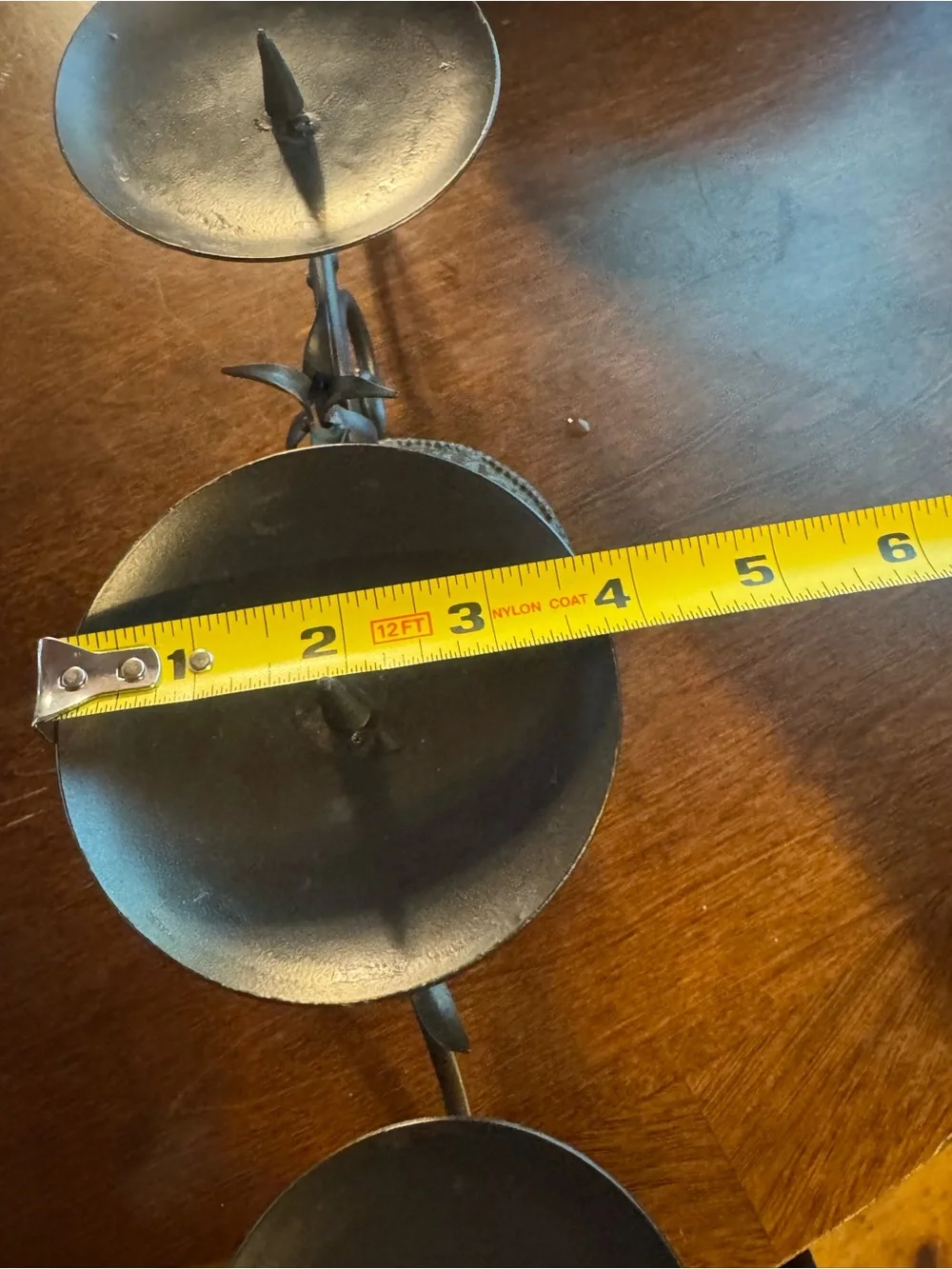 Homemade Art Decorative Black Metal 4 Arm Candle Holder